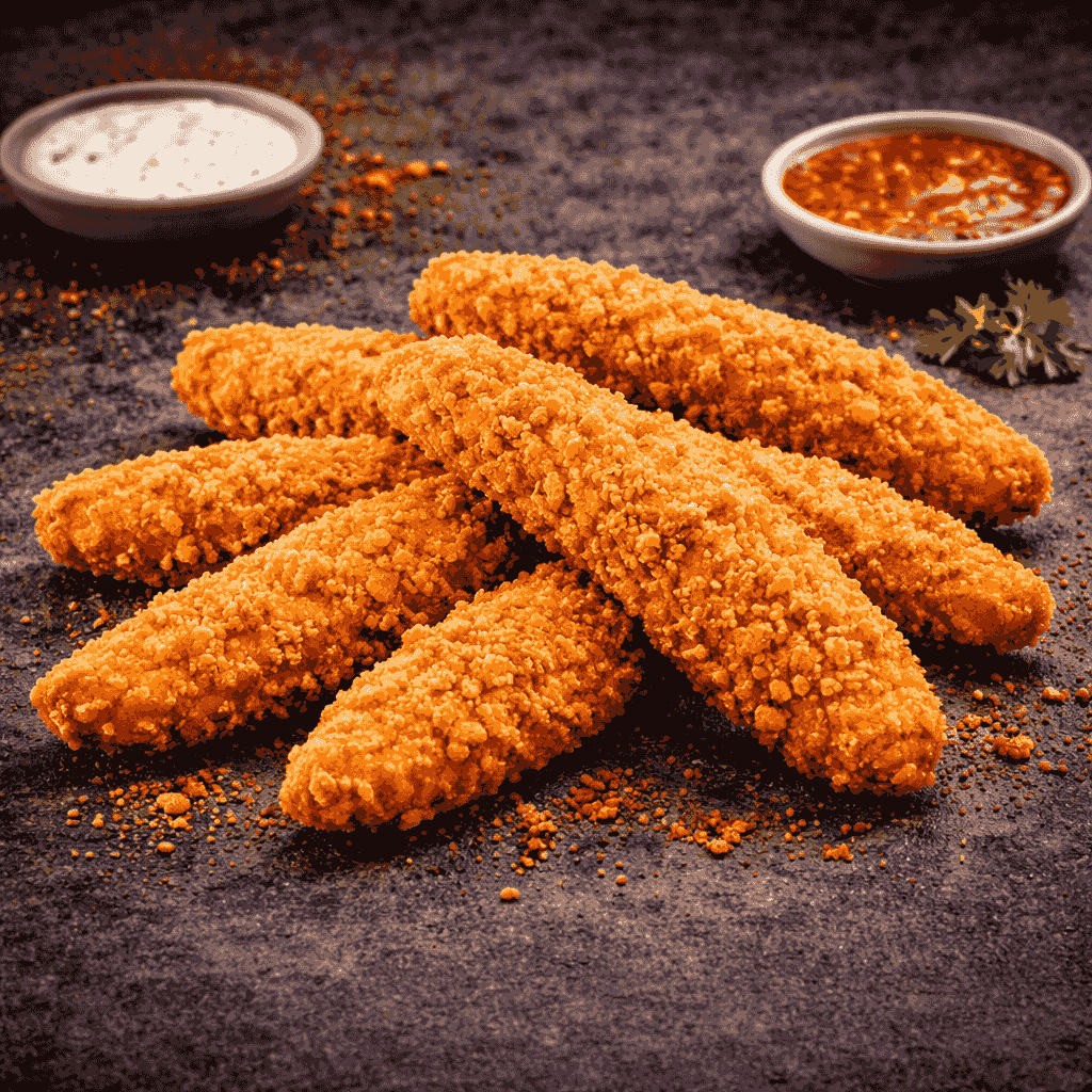 Détail texture poulet croustillant